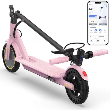 Electric Scooter with 500/350W Motor, 10"/8.5" Solid Tires, Speeds up to 22/19 MPH, and Ranges of 25/15 Miles - Foldable Commuter E-Scooter for Adults and Teens