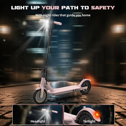Electric Scooter with 500/350W Motor, 10"/8.5" Solid Tires, Speeds up to 22/19 MPH, and Ranges of 25/15 Miles - Foldable Commuter E-Scooter for Adults and Teens