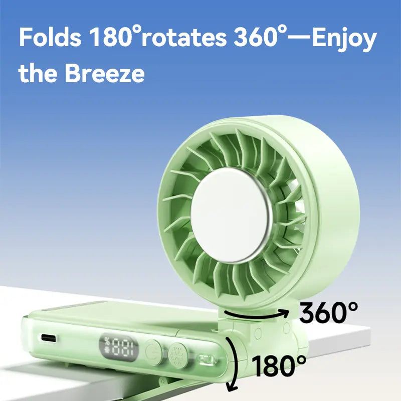 MREGB Portable Hands-Free Waist Clip Fan, 360° Rotatable Head, Digital Battery Display, Rechargeable Mini Cooler for Outdoor Sports, Travel, Portable Fan Summerwins,Summerwins