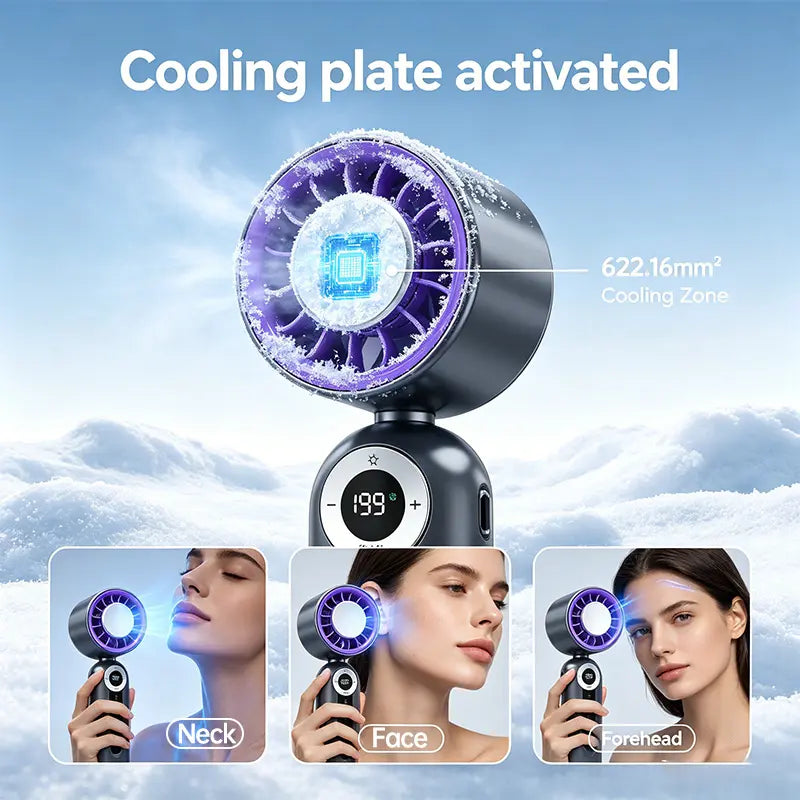 High-Speed Portable Handheld Fan with 199 Adjustable Levels, Foldable Design for Summer Travel and Outdoor Activities