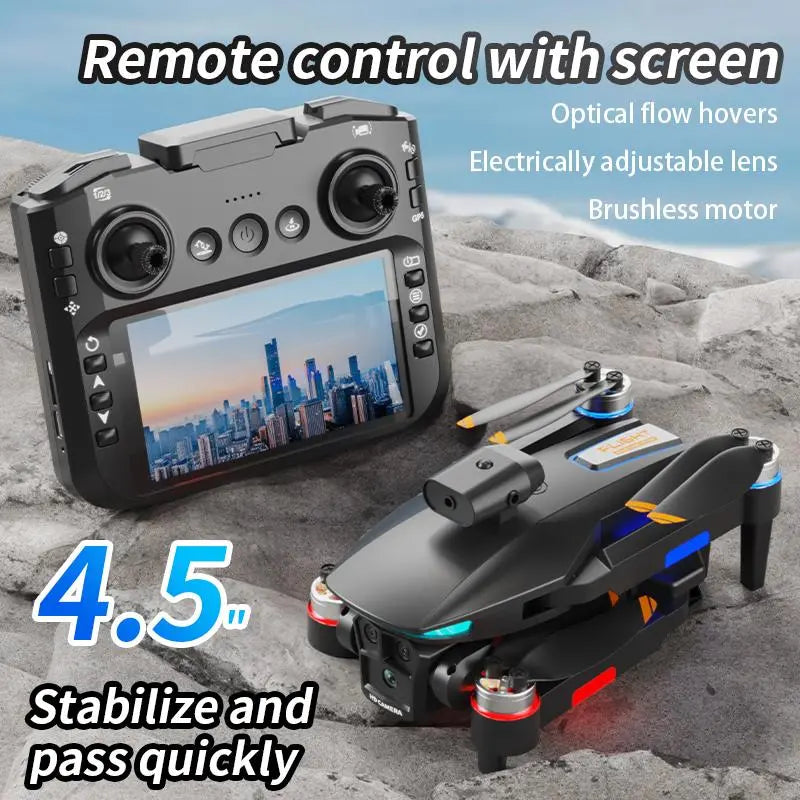 MREGB 2026 New RC Drone with Built-In Screen, HD Shooting Quadcopter Design, LED Lights, Obstacle Avoidance, Novice-Friendly Cool Gadget for Family Outdoor Fun & Gifting, Black Camera, Drones & Accessories, Cool Gadgets Summerwins