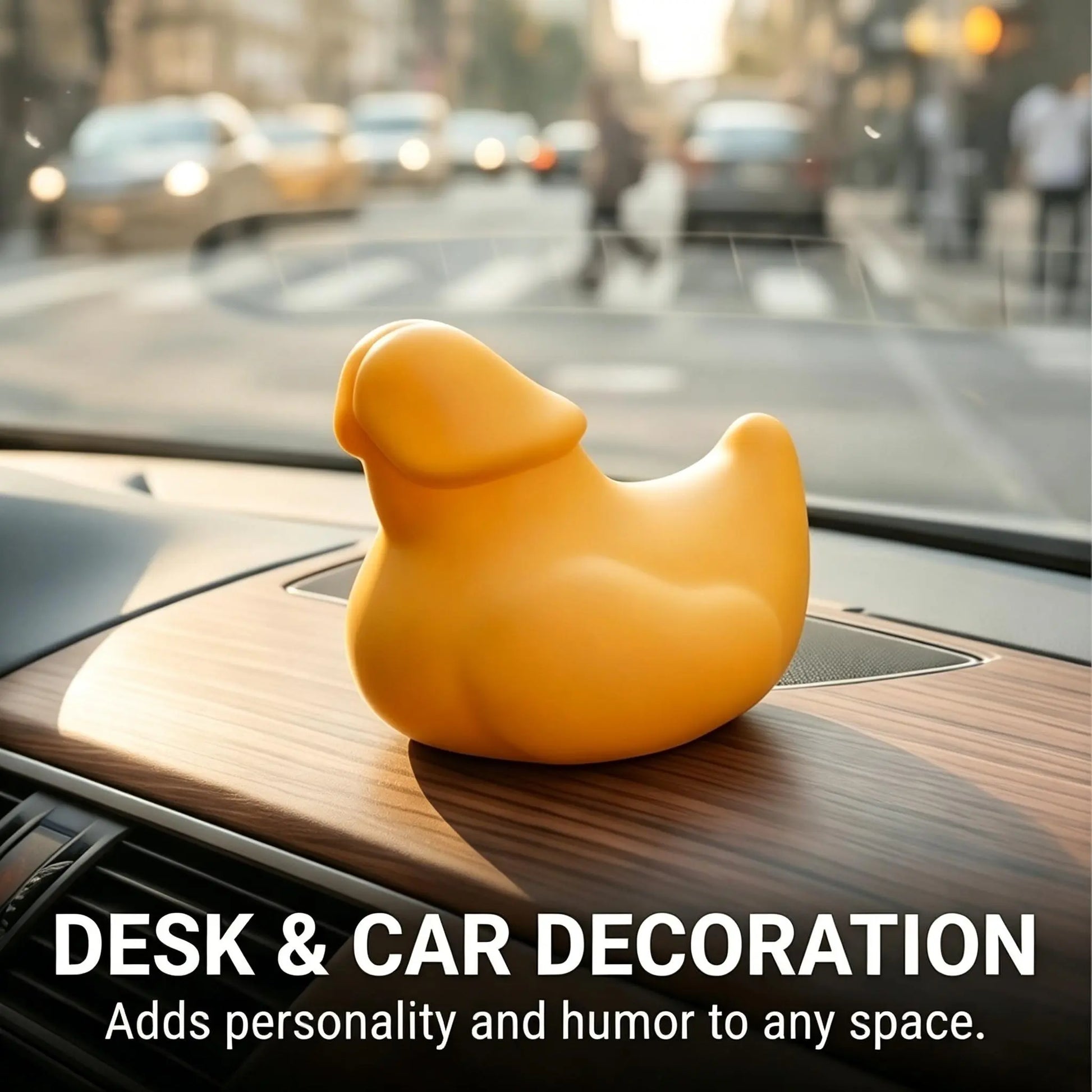 Mini Duck Collection - Humorous Car Dashboard Accessories for 4X4 Enthusiasts | Office Desk Decor | Squeeze & Quack Bath Duck Prank Toys - Set of 4