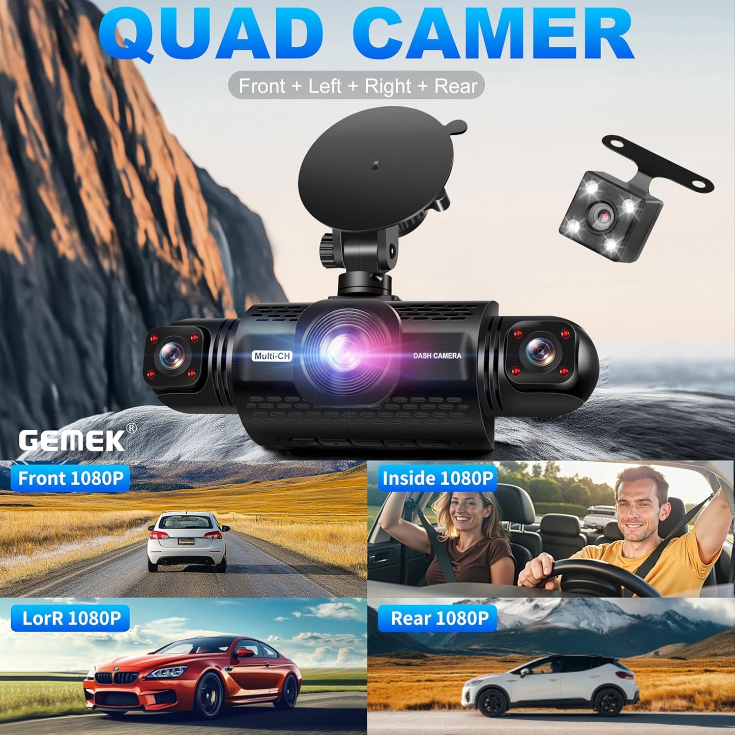 Capture Every Angle with Our 4 Channel 360° Dash Cam! 🚗✨ Enjoy 5G Wifi, APP Control, and 2K Clarity Front & Rear. Bonus: Free 64GB TF Card & Night Vision for Ultimate Safety! #DashCam #CarSafety