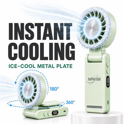 MREGB Portable Hands-Free Waist Clip Fan, 360° Rotatable Head, Digital Battery Display, Rechargeable Mini Cooler for Outdoor Sports, Travel, Portable Fan Summerwins,Summerwins