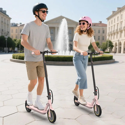 Electric Scooter with 500/350W Motor, 10"/8.5" Solid Tires, Speeds up to 22/19 MPH, and Ranges of 25/15 Miles - Foldable Commuter E-Scooter for Adults and Teens