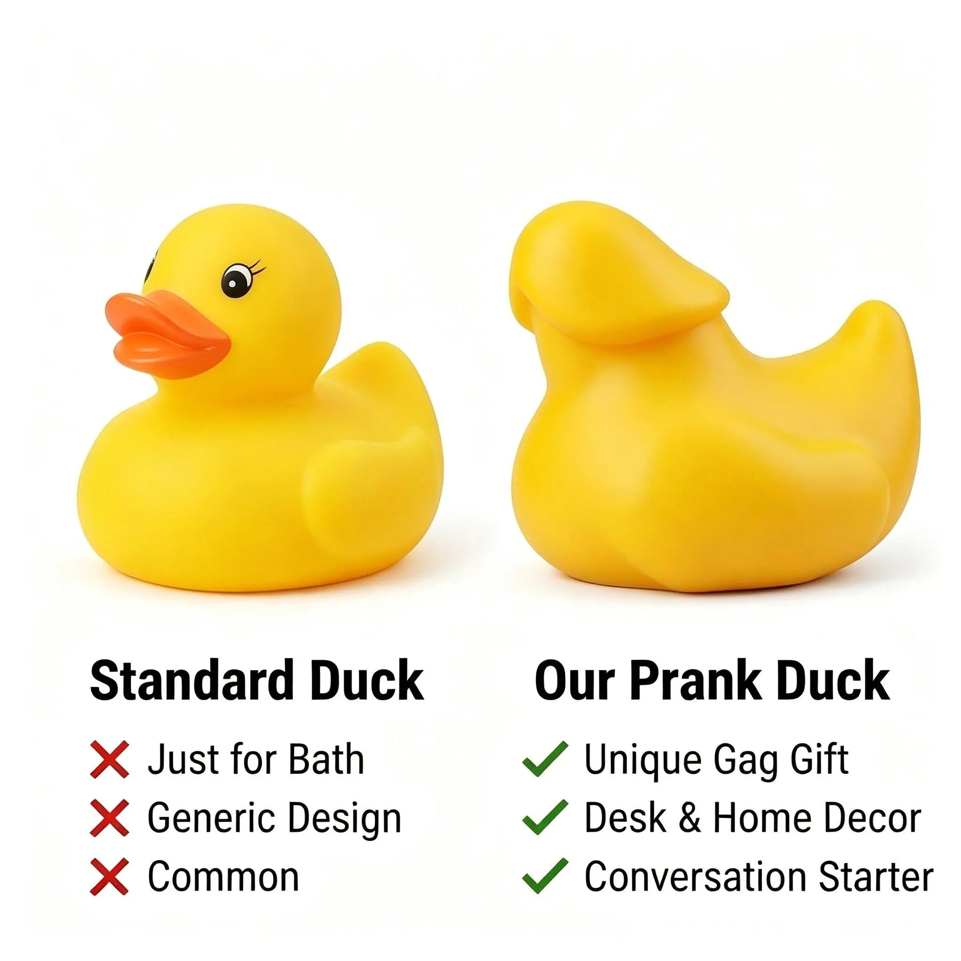 Mini Duck Collection - Humorous Car Dashboard Accessories for 4X4 Enthusiasts | Office Desk Decor | Squeeze & Quack Bath Duck Prank Toys - Set of 4