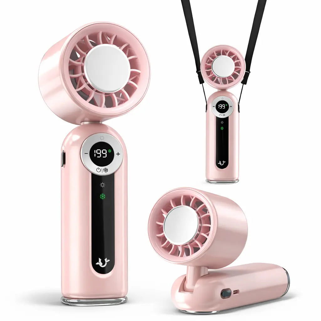 High-Speed Portable Handheld Fan with 199 Adjustable Levels, Foldable Design for Summer Travel and Outdoor Activities