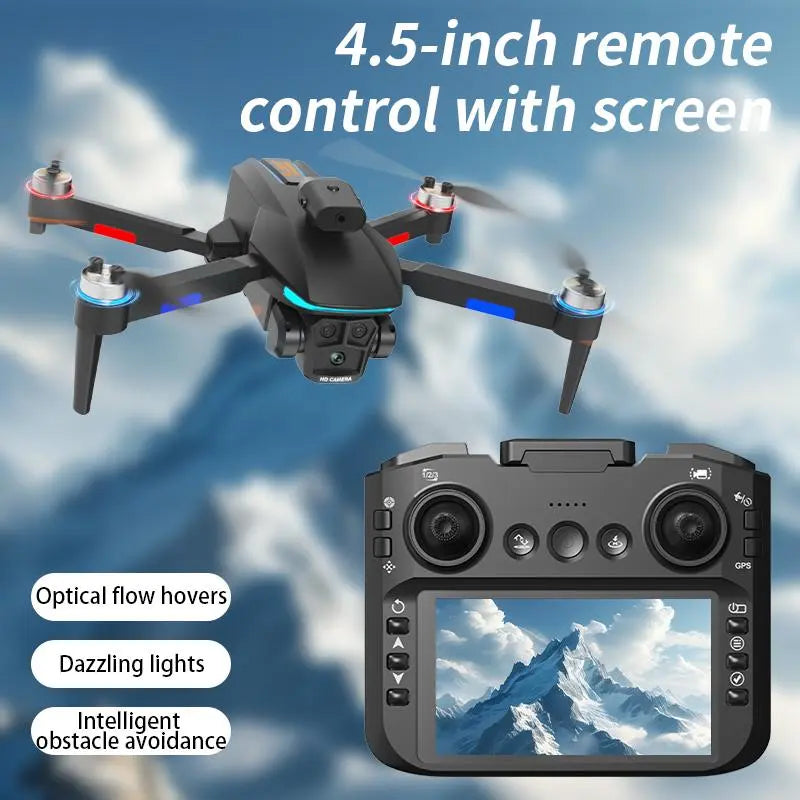 MREGB 2026 New RC Drone with Built-In Screen, HD Shooting Quadcopter Design, LED Lights, Obstacle Avoidance, Novice-Friendly Cool Gadget for Family Outdoor Fun & Gifting, Black Camera, Drones & Accessories, Cool Gadgets Summerwins