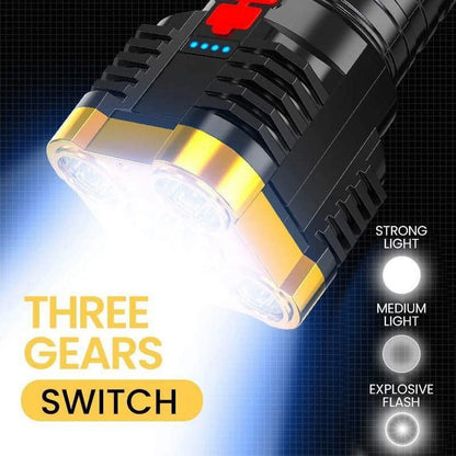 Unleash the Power of Light with the Taclight Super Bright LED Tactical Flashlight - USB Rechargeable and Water-Resistant