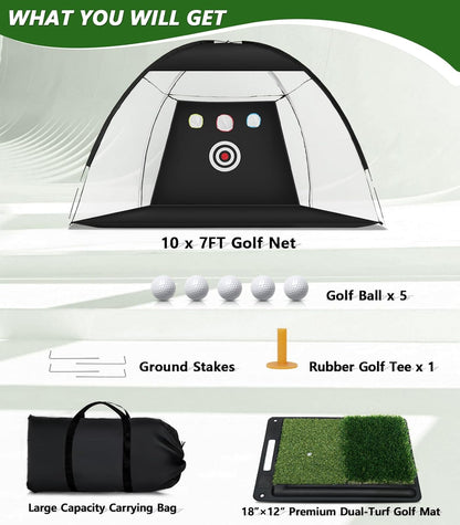 Transform Your Game with Our All-in-One 10x7ft Golf Practice Net! Perfect for Backyard & Indoor Training ⛳️🏌️‍♂️ #GolfTraining #GolfLife
