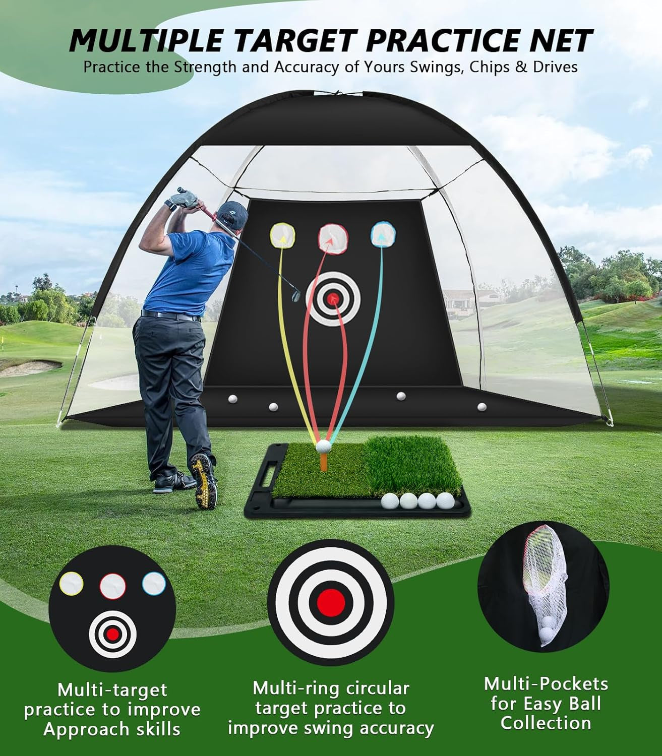 Transform Your Game with Our All-in-One 10x7ft Golf Practice Net! Perfect for Backyard & Indoor Training ⛳️🏌️‍♂️ #GolfTraining #GolfLife