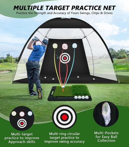 Transform Your Game with Our All-in-One 10x7ft Golf Practice Net! Perfect for Backyard & Indoor Training ⛳️🏌️‍♂️ #GolfTraining #GolfLife