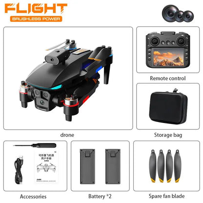 MREGB 2026 New RC Drone with Built-In Screen, HD Shooting Quadcopter Design, LED Lights, Obstacle Avoidance, Novice-Friendly Cool Gadget for Family Outdoor Fun & Gifting, Black Camera, Drones & Accessories, Cool Gadgets Summerwins