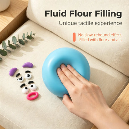 Rainbow Stress Relief Squishy Balls - Slow Rising Fidget Toys for Anxiety Management, DIY Dog Face Swap, Soft Sensory Desk Accessory, Perfect Gifts for Adults