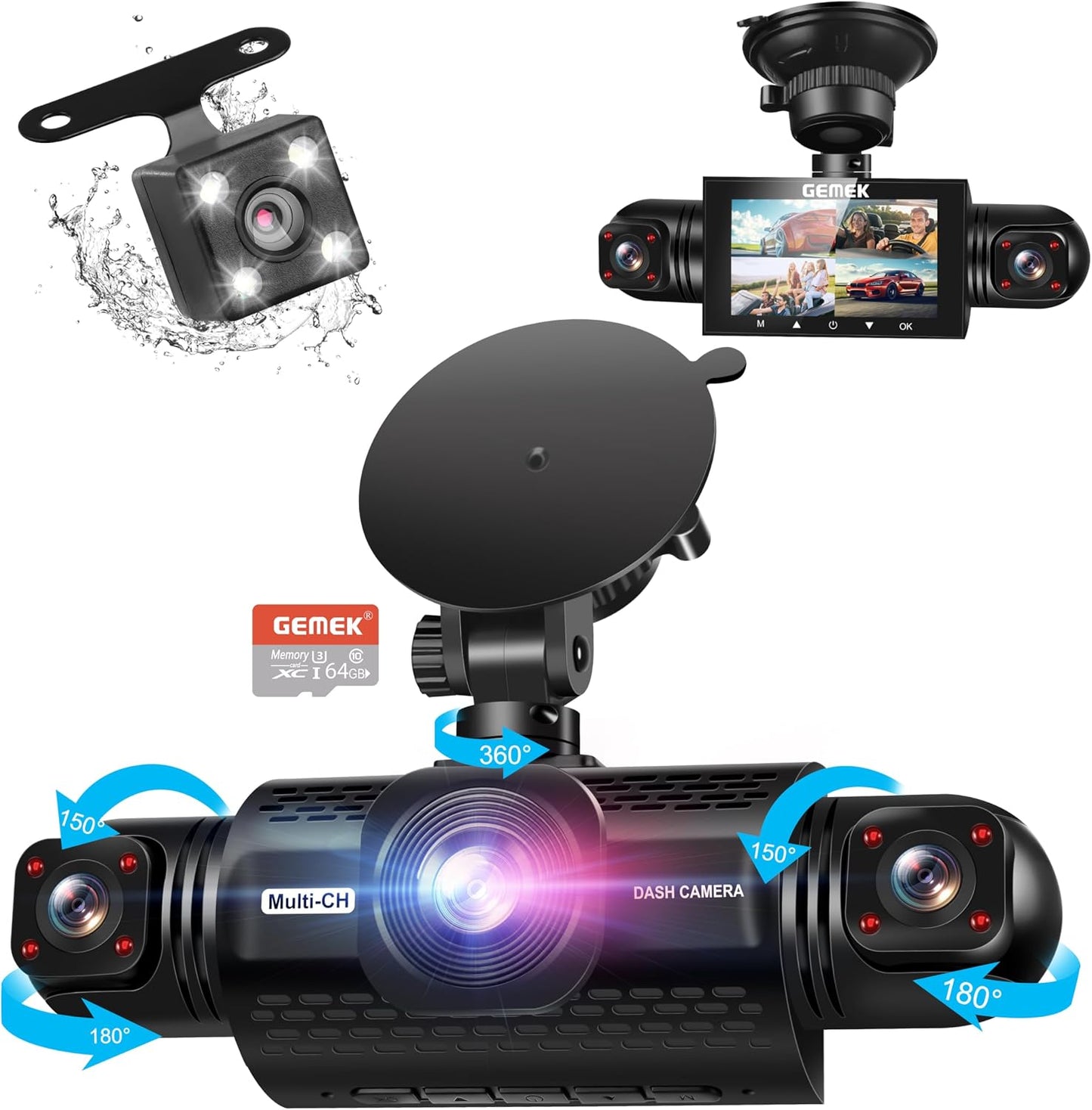 Capture Every Angle with Our 4 Channel 360° Dash Cam! 🚗✨ Enjoy 5G Wifi, APP Control, and 2K Clarity Front & Rear. Bonus: Free 64GB TF Card & Night Vision for Ultimate Safety! #DashCam #CarSafety