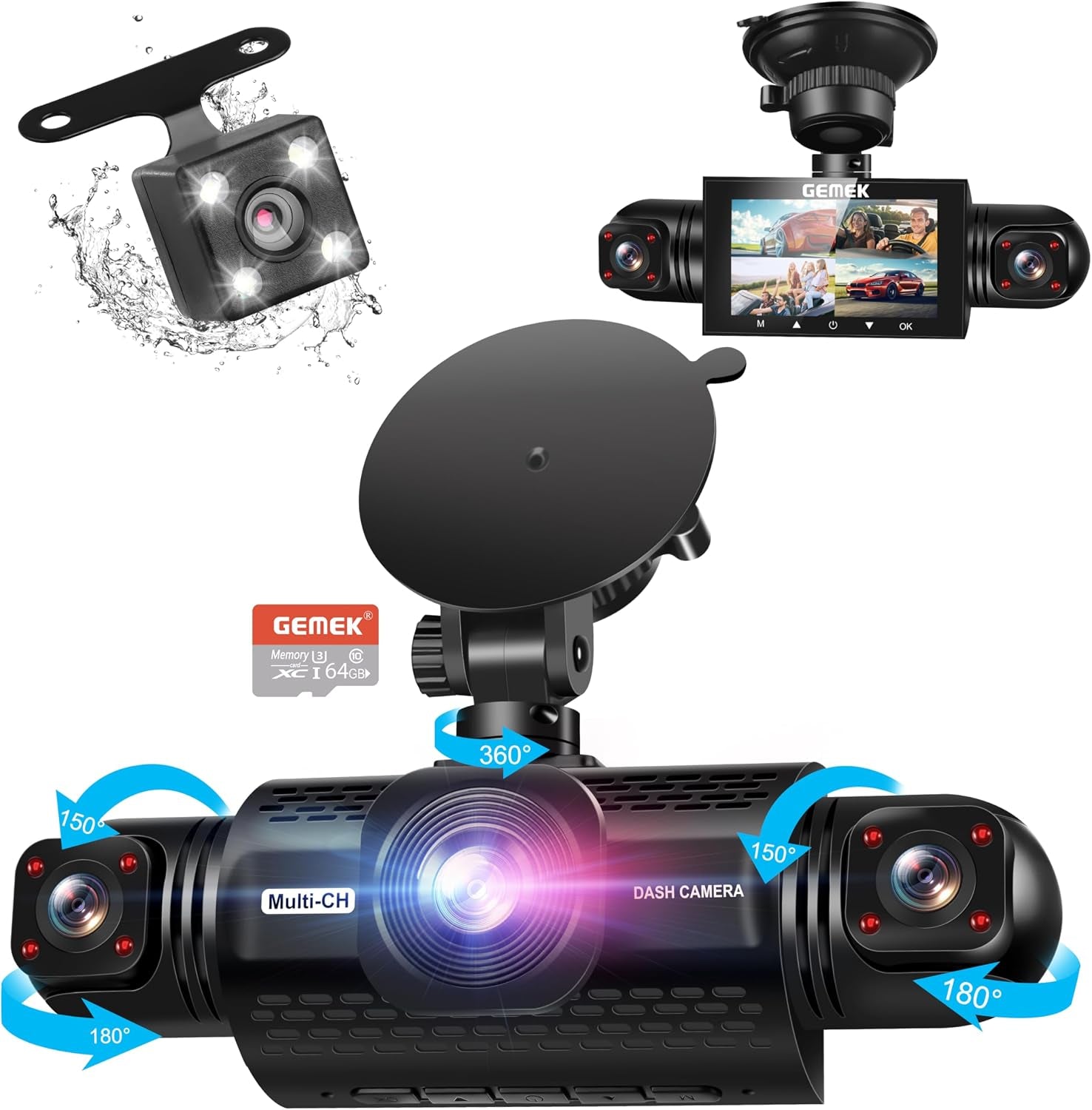 Capture Every Angle with Our 4 Channel 360° Dash Cam! 🚗✨ Enjoy 5G Wifi, APP Control, and 2K Clarity Front & Rear. Bonus: Free 64GB TF Card & Night Vision for Ultimate Safety! #DashCam #CarSafety