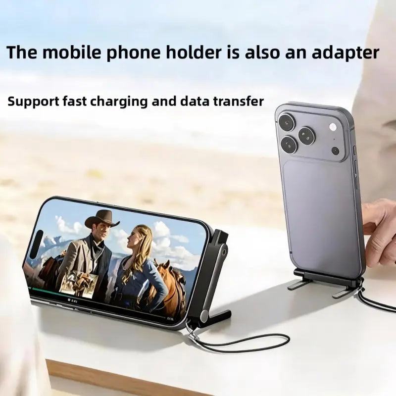 Power Up Your Play! ⚡️ Meet the 240W Supercharge 2-In-1 Detachable Type-C Charging Cable with a Cool Rotating Stand for Your Apple Devices! Perfect for Gaming & Road Trips! 🚗📱 #TechEssentials #MobileCharging