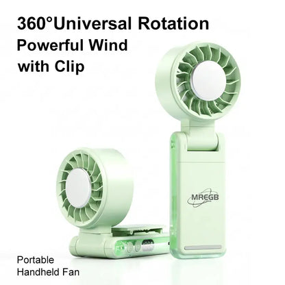MREGB Portable Hands-Free Waist Clip Fan, 360° Rotatable Head, Digital Battery Display, Rechargeable Mini Cooler for Outdoor Sports, Travel, Portable Fan Summerwins,Summerwins