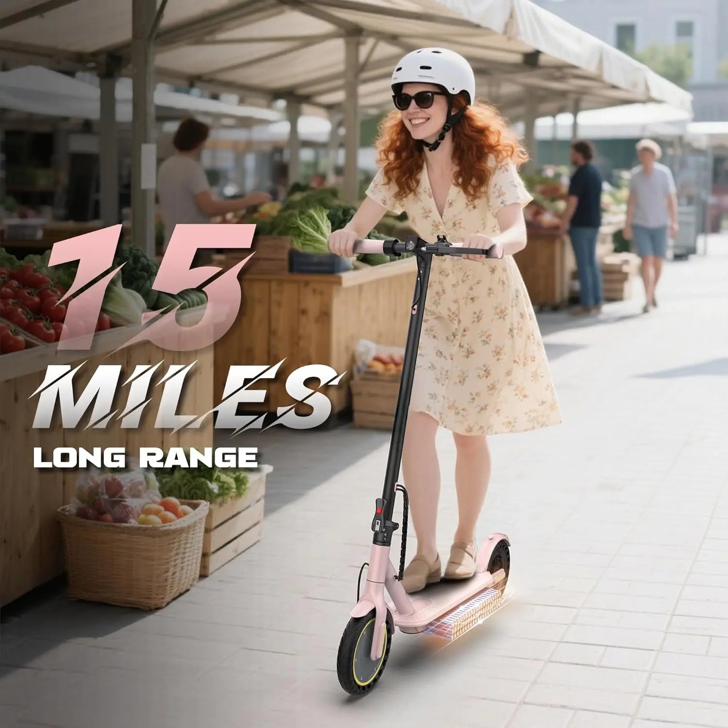 Electric Scooter with 500/350W Motor, 10"/8.5" Solid Tires, Speeds up to 22/19 MPH, and Ranges of 25/15 Miles - Foldable Commuter E-Scooter for Adults and Teens