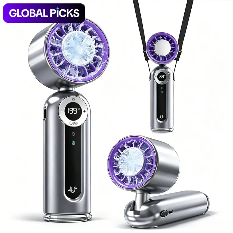 High-Speed Portable Handheld Fan with 199 Adjustable Levels, Foldable Design for Summer Travel and Outdoor Activities