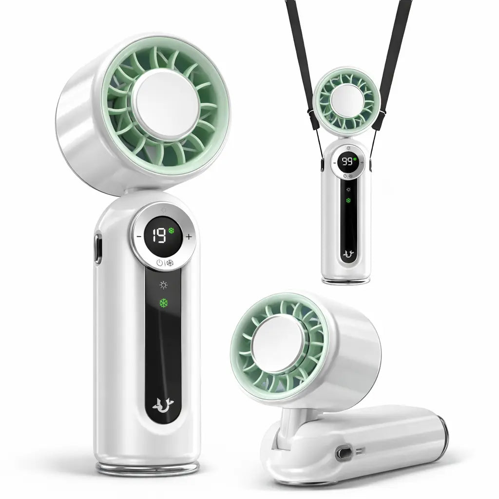 High-Speed Portable Handheld Fan with 199 Adjustable Levels, Foldable Design for Summer Travel and Outdoor Activities