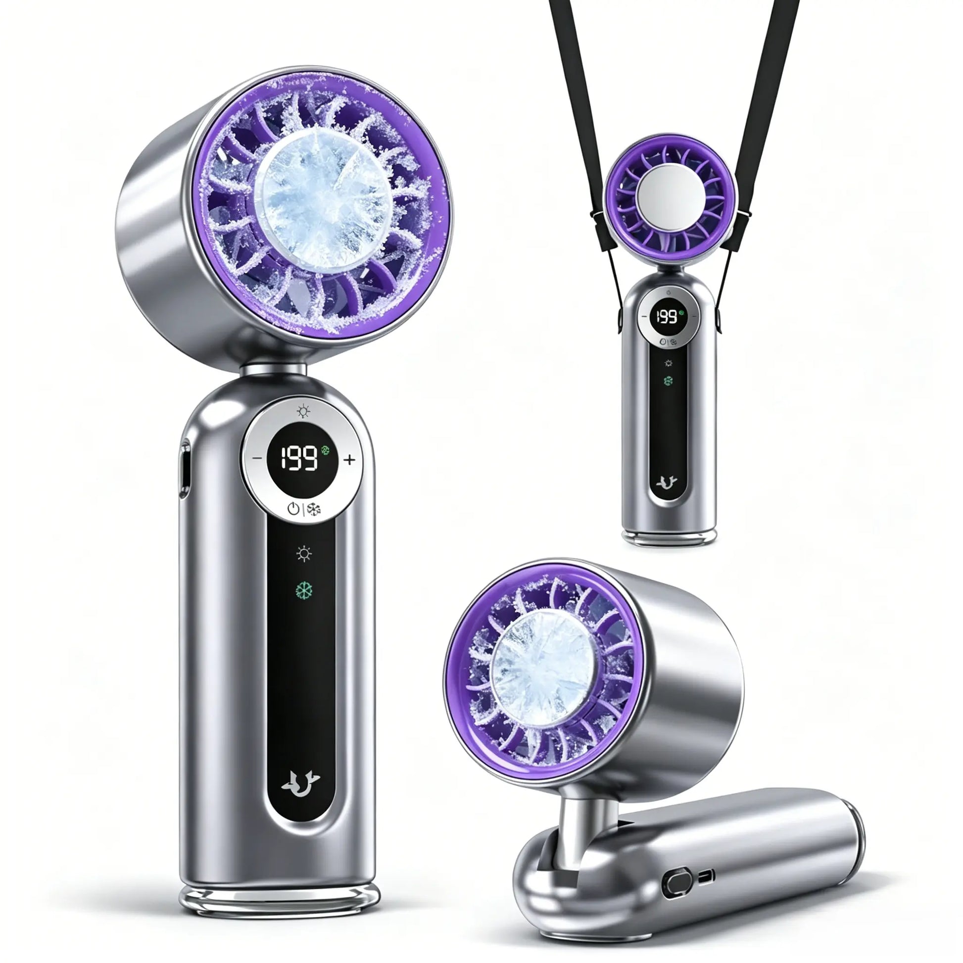 High-Speed Portable Handheld Fan with 199 Adjustable Levels, Foldable Design for Summer Travel and Outdoor Activities