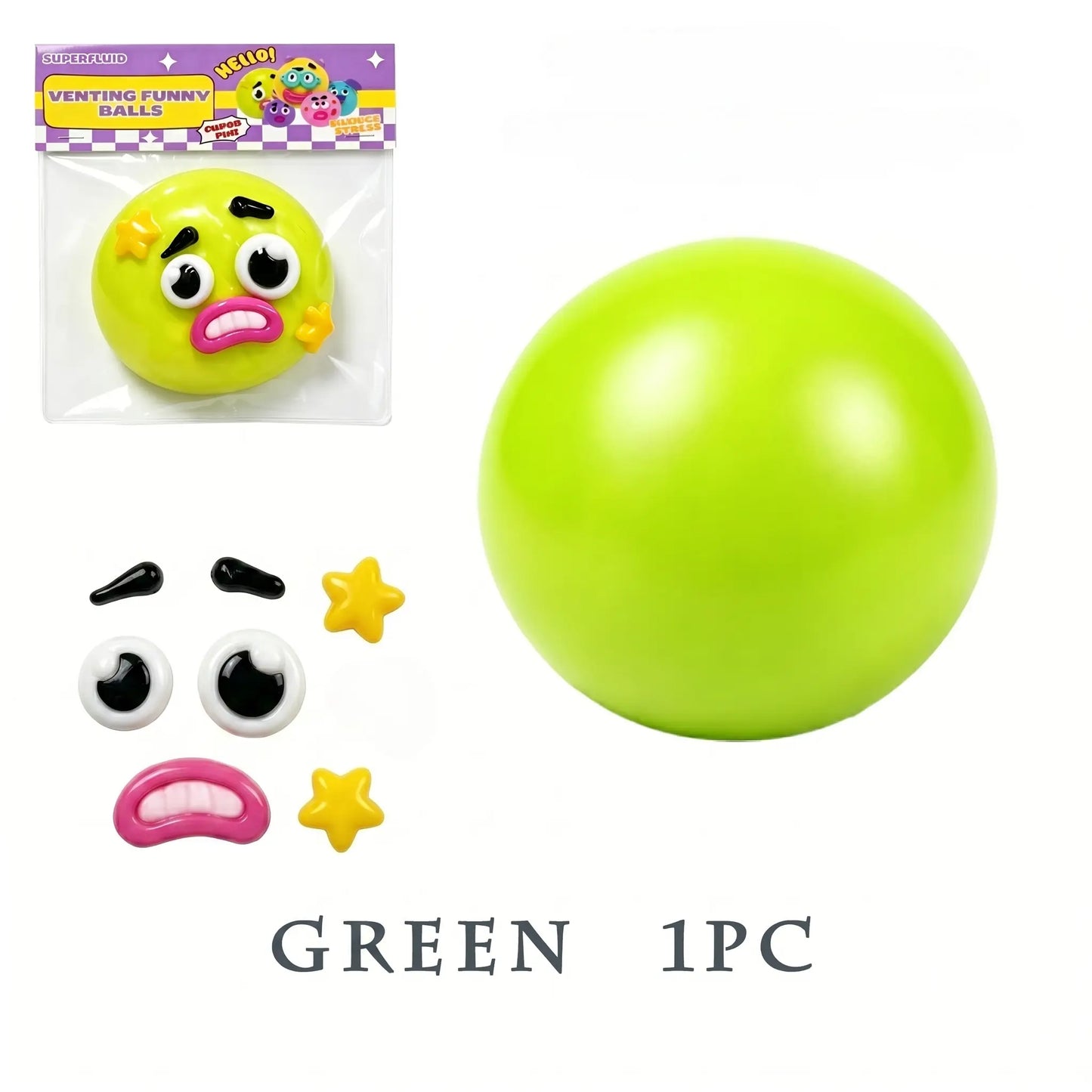 Rainbow Stress Relief Squishy Balls - Slow Rising Fidget Toys for Anxiety Management, DIY Dog Face Swap, Soft Sensory Desk Accessory, Perfect Gifts for Adults