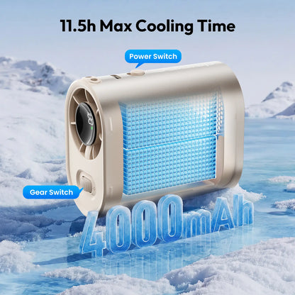 GAIATOP 100 Speed Turbo Portable Clip-On Fan - 15000RPM High-Performance Hands-Free Personal Fan for Outdoor Use