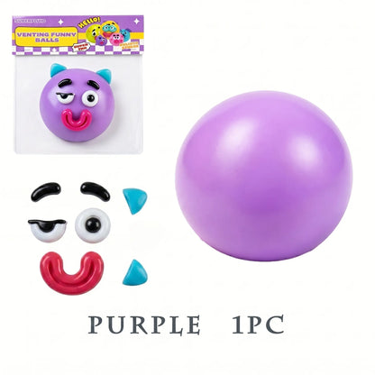Rainbow Stress Relief Squishy Balls - Slow Rising Fidget Toys for Anxiety Management, DIY Dog Face Swap, Soft Sensory Desk Accessory, Perfect Gifts for Adults