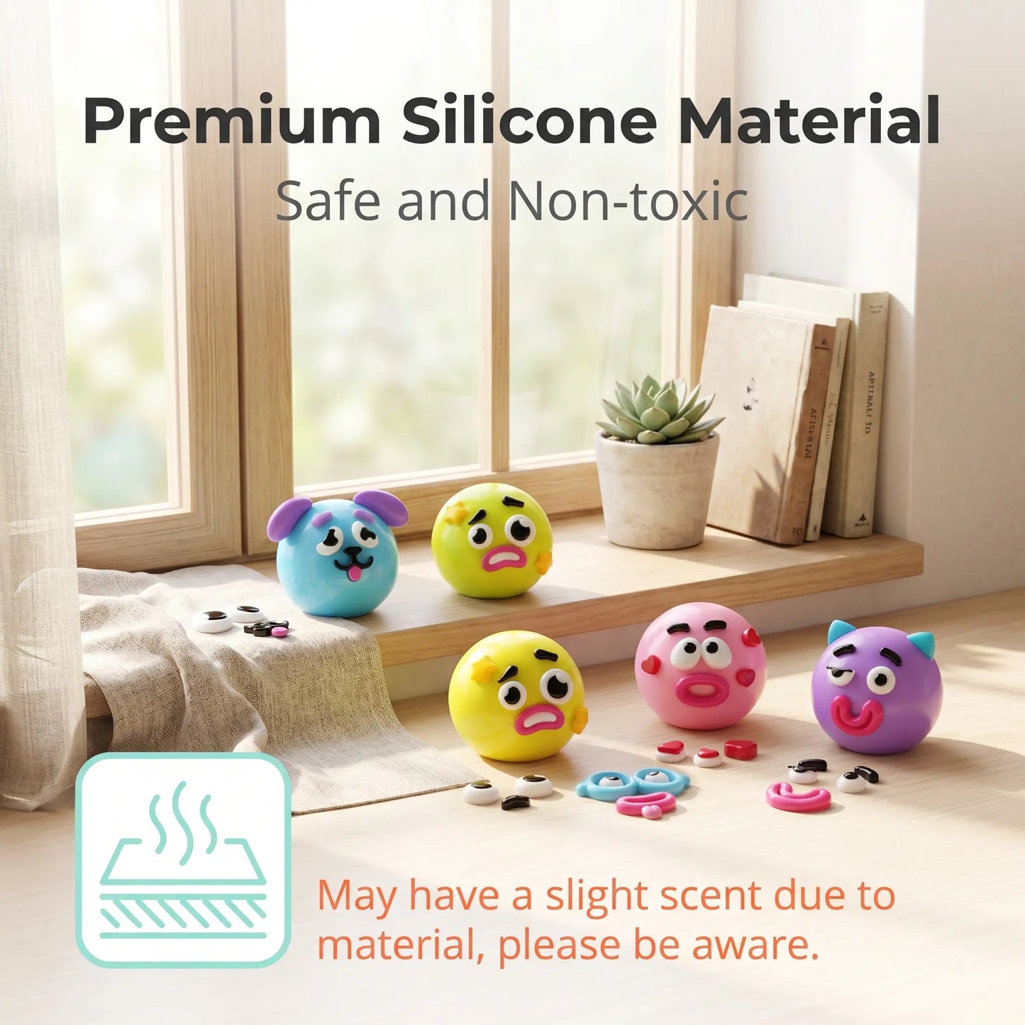 Rainbow Stress Relief Squishy Balls - Slow Rising Fidget Toys for Anxiety Management, DIY Dog Face Swap, Soft Sensory Desk Accessory, Perfect Gifts for Adults