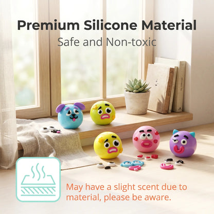 Rainbow Stress Relief Squishy Balls - Slow Rising Fidget Toys for Anxiety Management, DIY Dog Face Swap, Soft Sensory Desk Accessory, Perfect Gifts for Adults