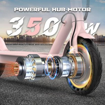 Electric Scooter with 500/350W Motor, 10"/8.5" Solid Tires, Speeds up to 22/19 MPH, and Ranges of 25/15 Miles - Foldable Commuter E-Scooter for Adults and Teens